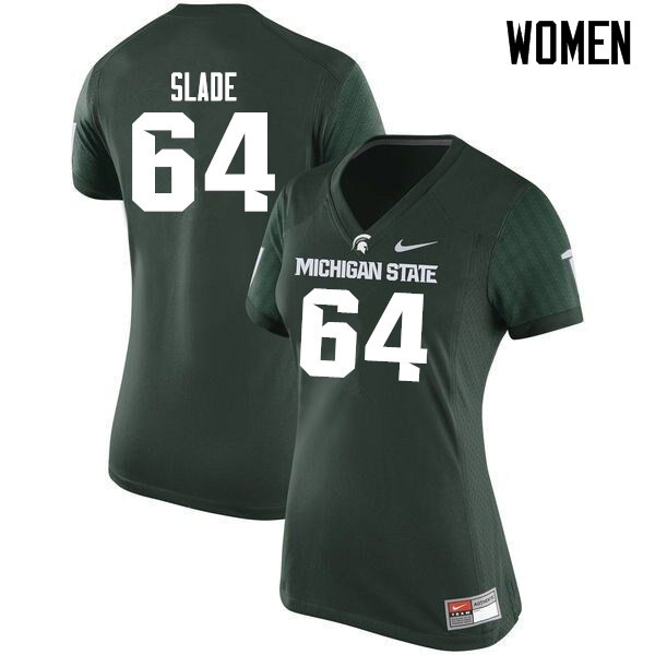 Women #64 Jacob Slade Michigan State Spartans College Football Jerseys Sale-Green